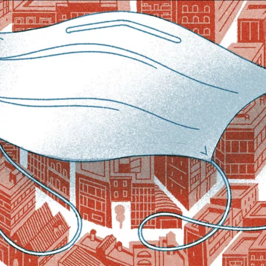 Ilustración: Mascarilla/paracaídas