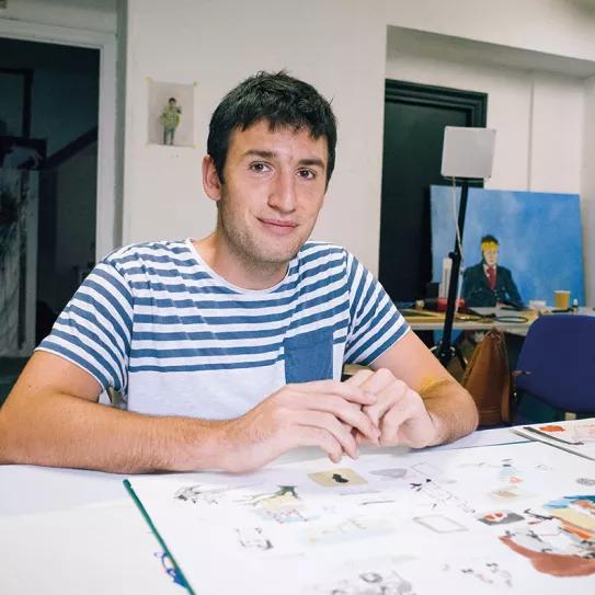 Guillermo de Foucault en su estudio, foto de Camil Adell.