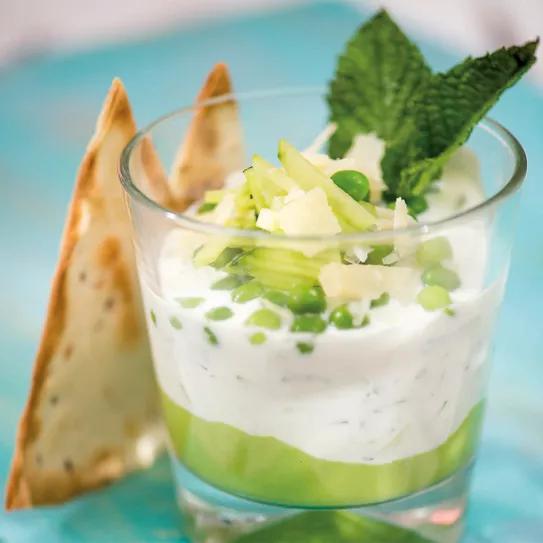 Tzatziki de guisantes con menta y Mandanga 6 