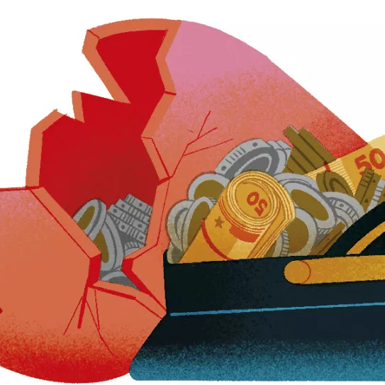 Dinero requisado en un registro