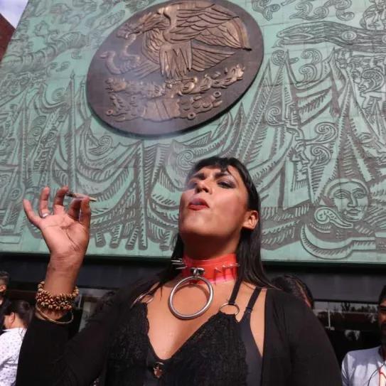 Una diputada mexicana siembra cannabis y fuma a las puertas del Congreso