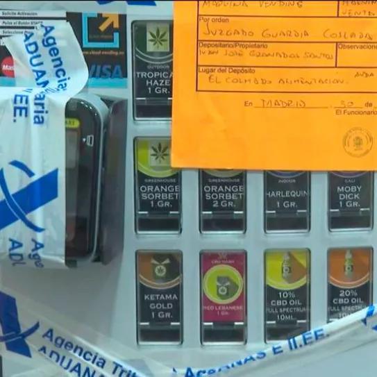 Precintan decenas de máquinas expendedoras de CBD en Madrid