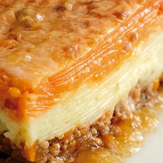 Hachis parmentier’ con boniato y Mochi Gelato