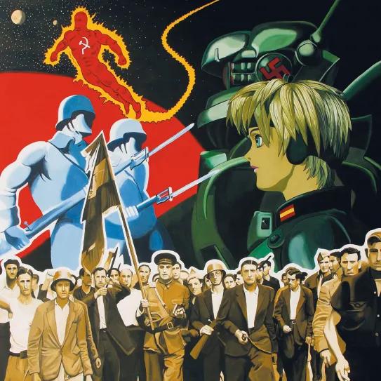 Óscar Seco.  La Defensa de Madrid, 200x170 cm, acrílico sobre tela (2006).