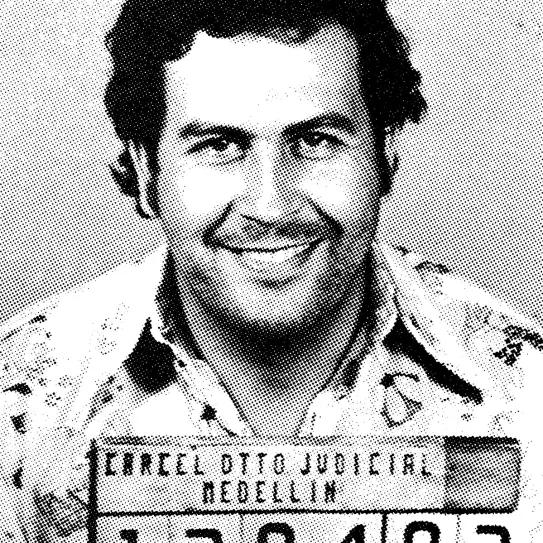  Foto policial de Pablo Escobar tras ser arrestado en 1976.