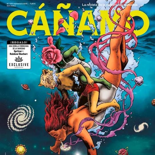 Cáñamo 332, septiembre 2025. Portada de Miguel Brieva