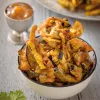 Pakoras vegetales con chutney tuneado de melocotón