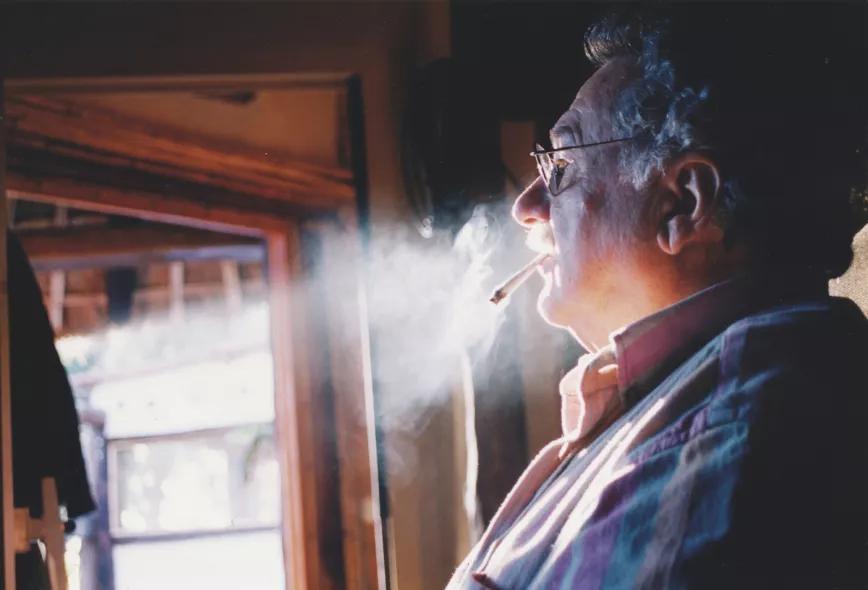 Ricardo en los estudios de J.María Sagrista en Punta Paloma, Tarifa, 2000