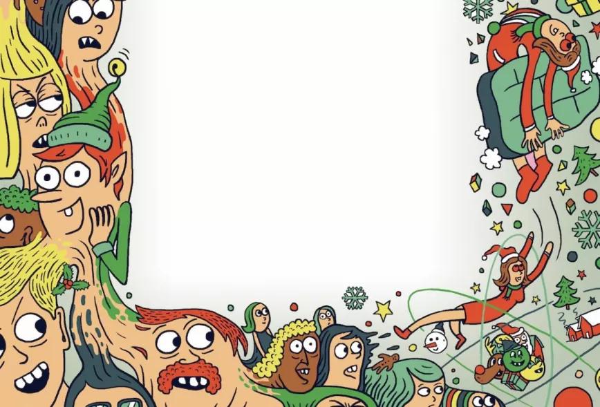 La atomización de la Navidad, ilustración por Jorge Parras