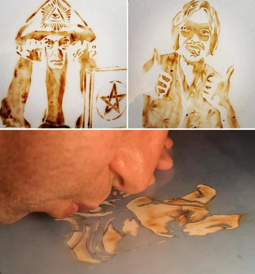 Fernando de la Rocque: El artista brasileño que dibuja con humo de cannabis. 