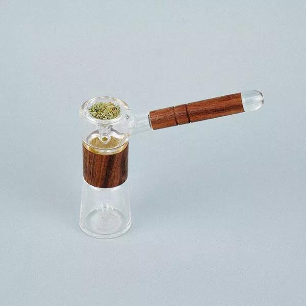 Marley Glass y Wood Walnut Bubbler
