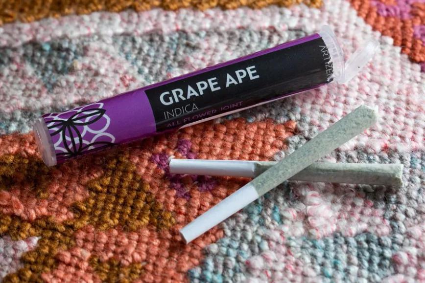 Grape Ape de Artizen: Índica de sabor afrutado. Te levanta el sistema endocannabinoide (sí, solo el sistema endocannabinoide, amigo).