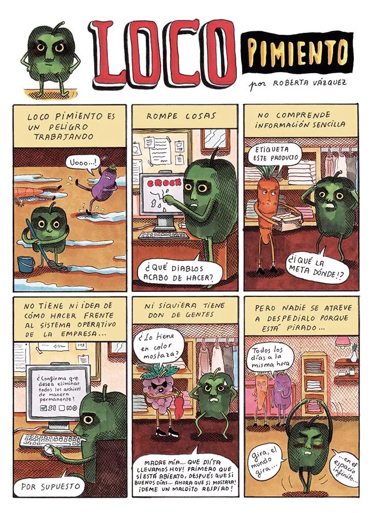 Cómic “Loco Pimiento” de Roberta Vázquez