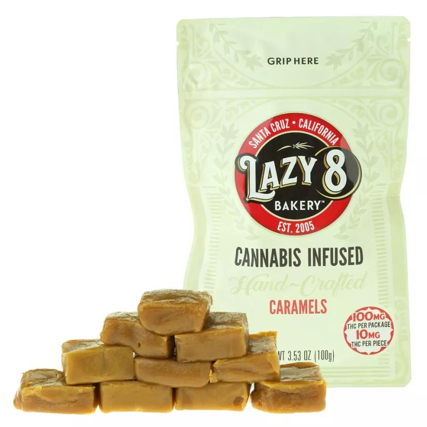 LAZY 8 CARAMELS: Lazy 8 es una de las empresas que más tiempo lleva en California sacando sus productos. Cada pieza de estos caramelos tiene unos 10mg. THC. Precio: entre 3 y 3.50 dólares.