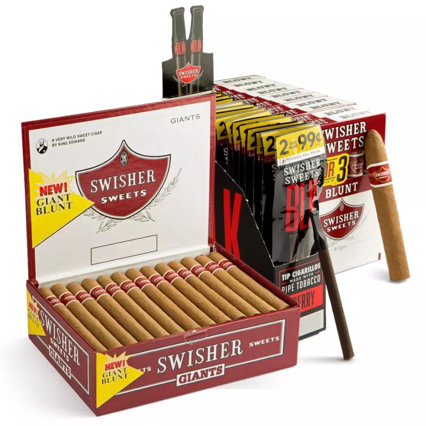 SWISHER SWEETS:  La marca más popular para los blunts. Un clásico del aficionado al porro liado en hojas de tabaco.