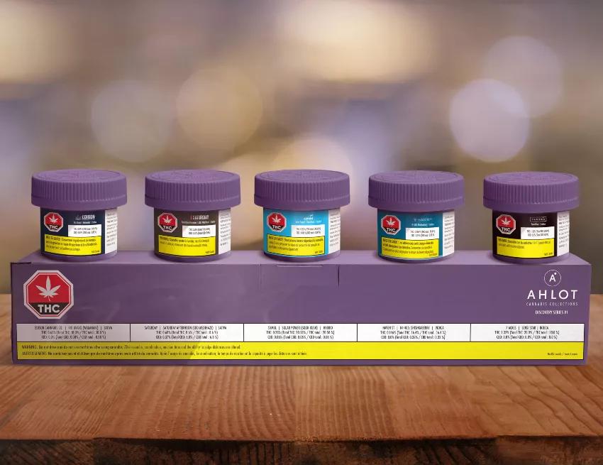 AHLOT Discovery Series:   ¿Sabéis cuando vais a un restaurante y os ponen un plato de muestra con todo lo que ellos consideran más interesante? Pues esto es lo mismo con el cannabis. En este paquete las bendecidas son Edison’s Rio Bravo, Saturday Afternoon’s CBD MediHaze, Symbl’s Solar Power, Haven St.’s No.402 Blueberry Kush y 7Acres’ Sensi Star.