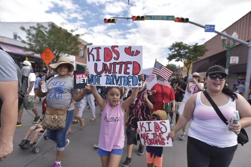 Manifestación en la frontera