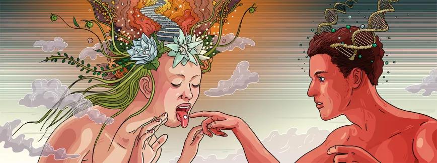 Psiquedélicos, ciencia y mística.  Ilustración de Cristóbal Fortúnez