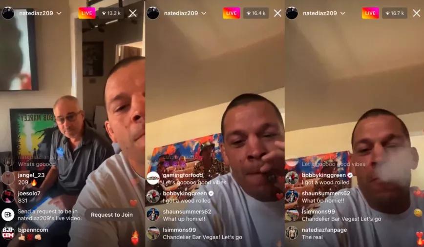 Nate Díaz se fuma un porro frente a un agente antidopaje que lo visita en casa - y hay vídeo 