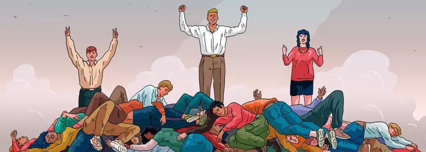 Crecimiento personal, enanismo social Ilustración de Cristóbal Fortúnez