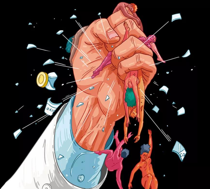 Fentanilo. Ilustración de Cristóbal Fortúnez