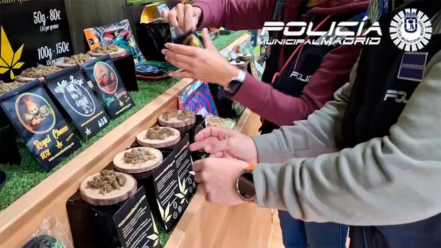 La Policía de Madrid intensifica su cruzada contra el cannabis con un mega operativo en tiendas de CBD