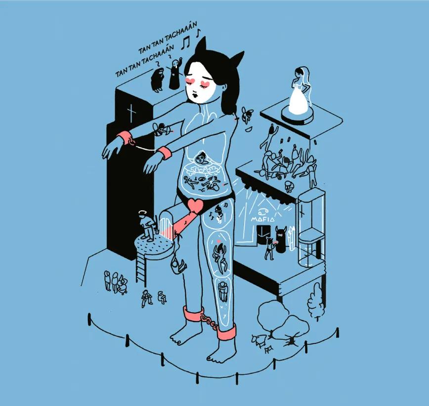 Ilustración del artículo “Sexo no convencional: rompiendo los corsés de la norma”, publicado en Cáñamo nº 228 (diciembre, 2016).