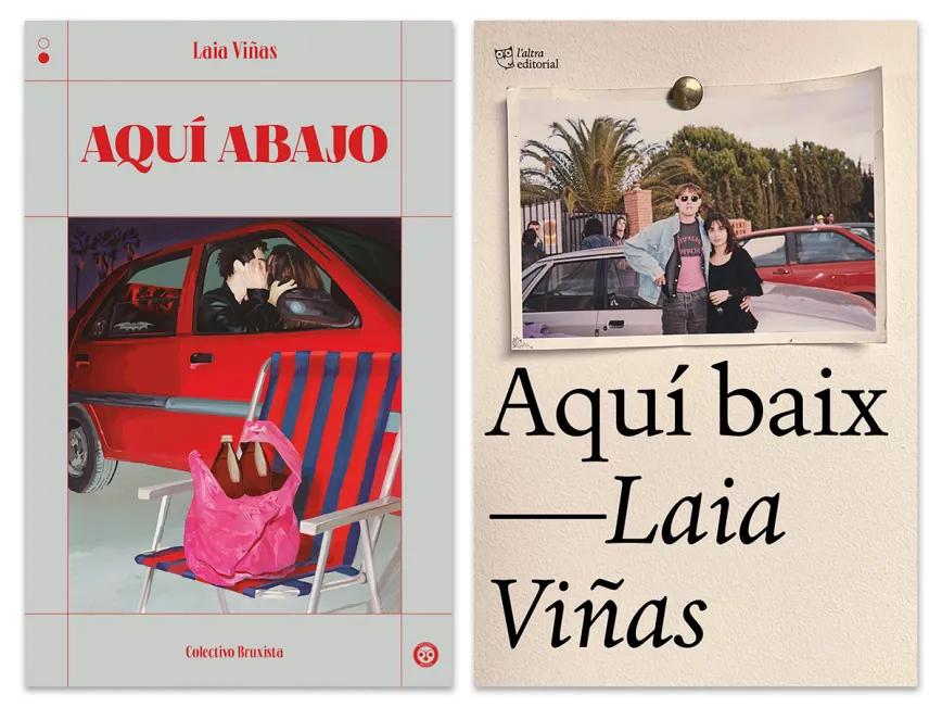 Cubierta de la edición castellano (Colectivo Bruxista, 2025) y en catalán (L’Altra Editorial, 2024) de la novela de Laia Viñas.