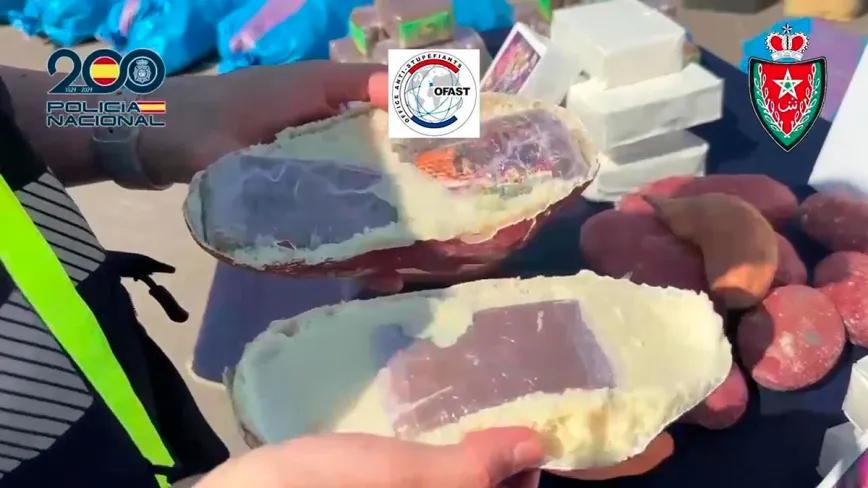 15,3 toneladas de hachís camufladas entre sandías y sacos de batatas falsas.