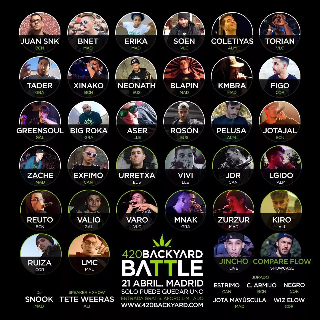 Los participantes en la Final de 420 Backyard