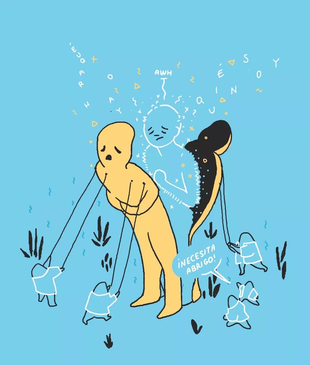 Ilustración Necesita abrigo