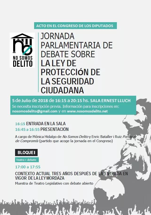 La ConFac interviene en el Congreso de los diputados contra la Ley mordaza