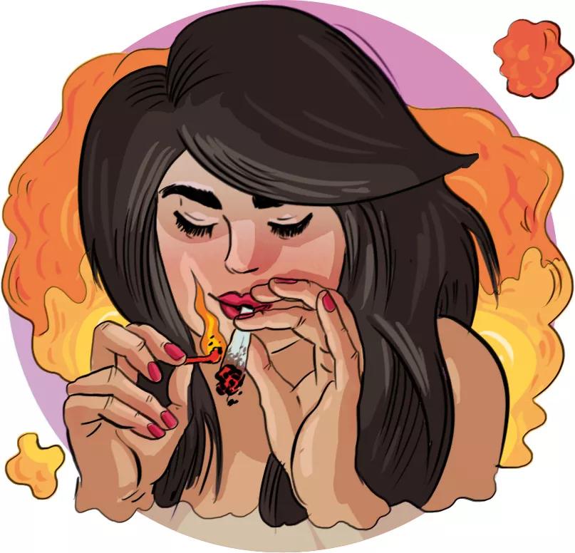 Clarita Brown fumando