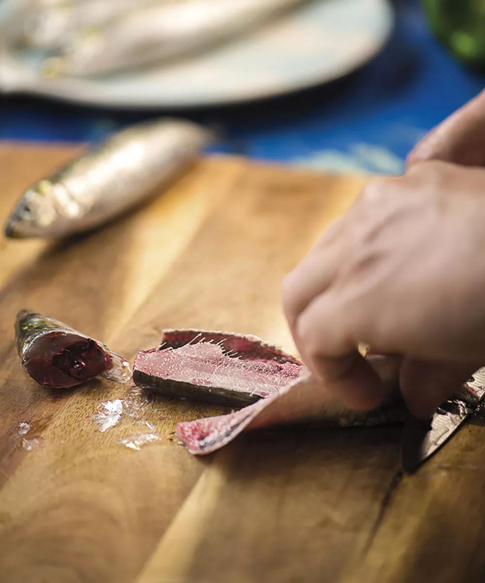 Sardinas con pipirrana 