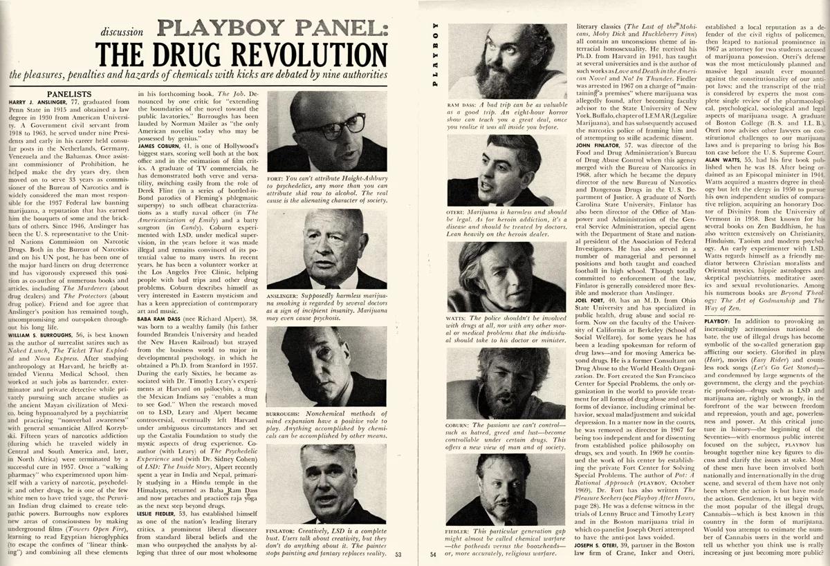 En 1970, la revista Playboy organizó una mesa redonda sobre las leyes antidroga