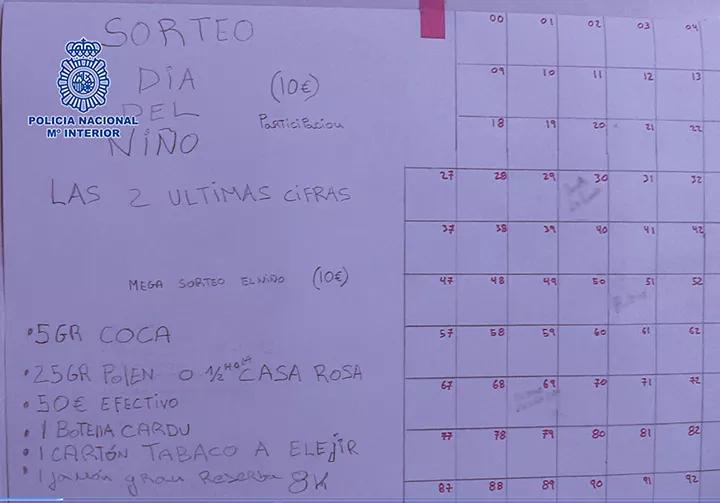 La policía descubre una rifa navideña con premios de cocaína y cannabis