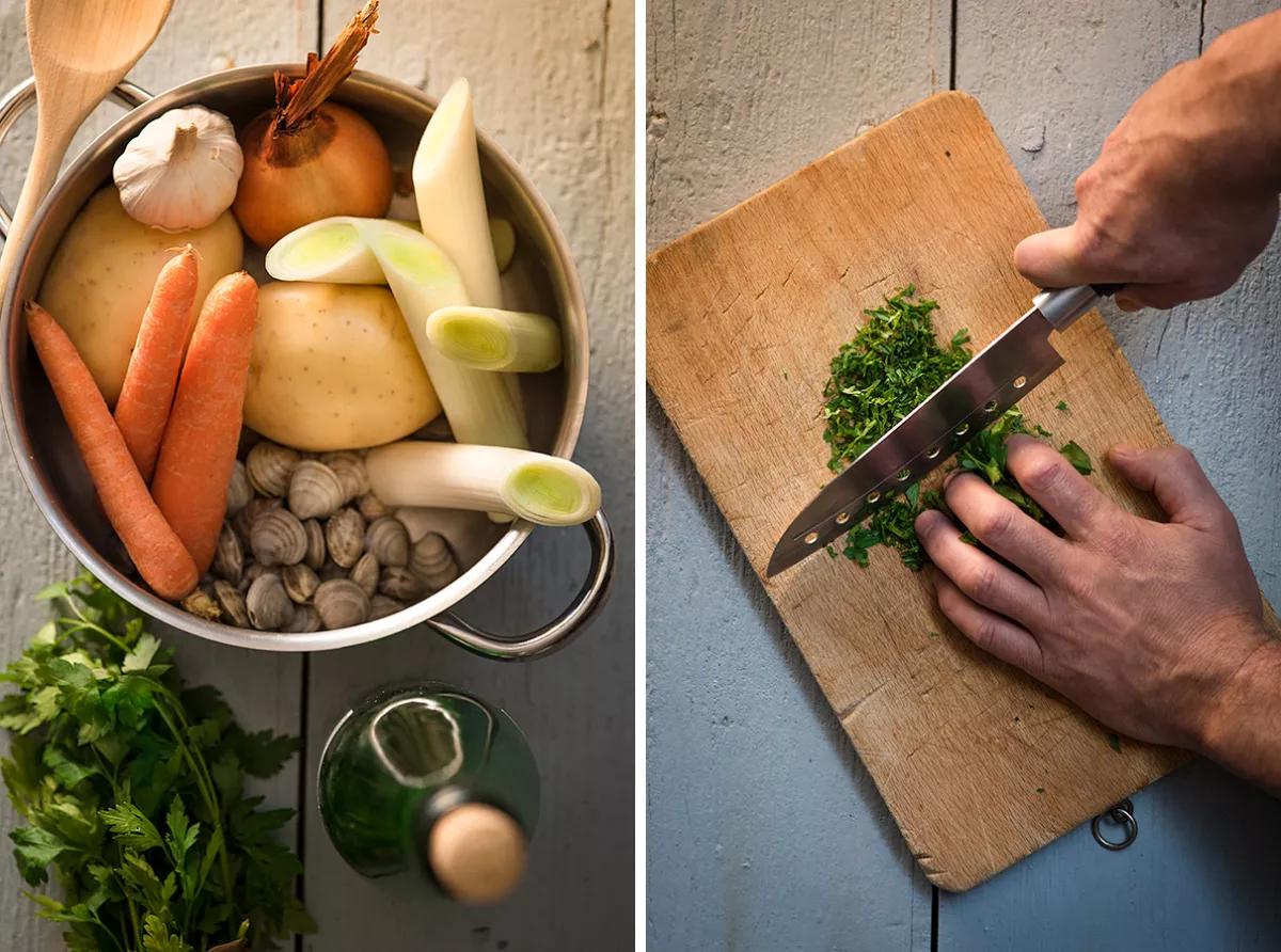 ‘Porrosalda’ con almejas y Blackberry Gum Auto 