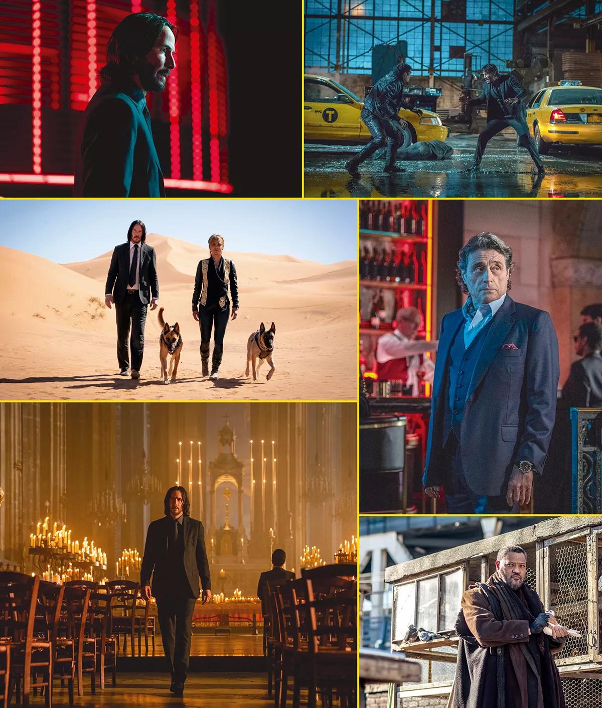Escenas de John Wick 2: Pacto de sangre (2017), John Wick 3: Parabellum (2019) y John Wick 4 (2023)