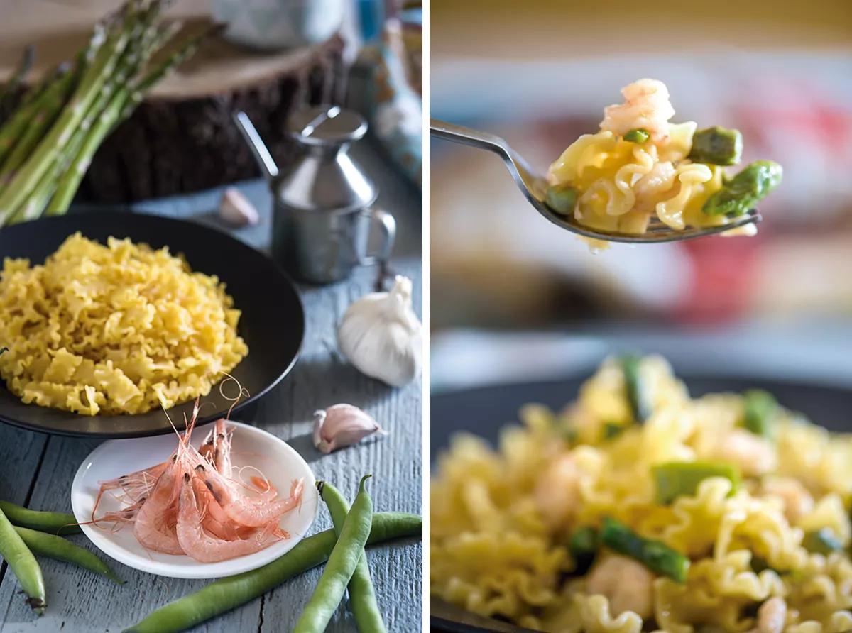 ‘Mafaldas’ con gambas, verduras de temporada y Tagie Auto Fotos: COIMAGEN