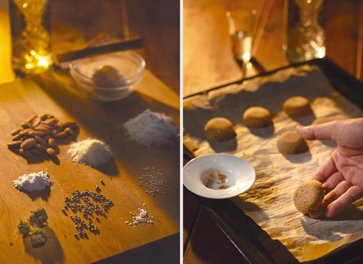 Polvorón de almendras con Mendocino Chanel Kush y cañamones 