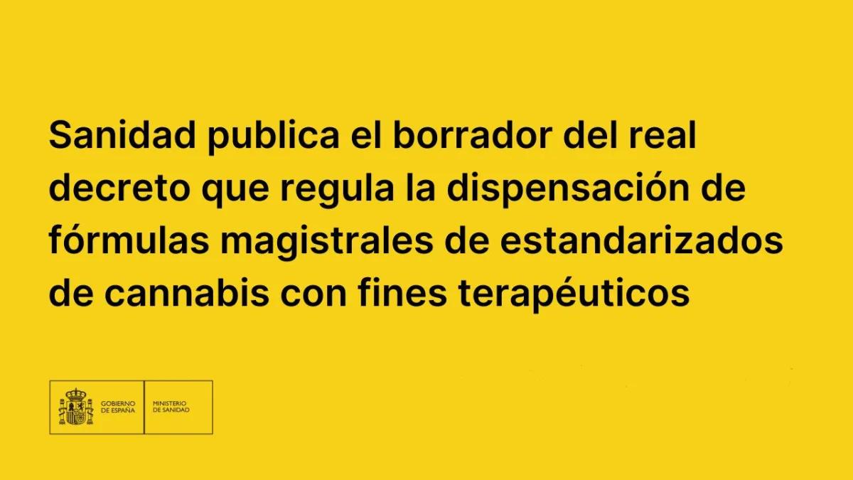 Sanidad publica el borrador del real decreto que regula la dispensación de fórmulas magistrales de estandarizados de cannabis con fines terapéuticos